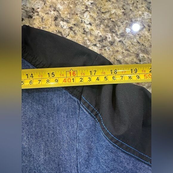 G-Star Raw Denim Mix Colorblock Patches Hooded Full Zip Jacket Unisex Size Small - Picture 15 of 16